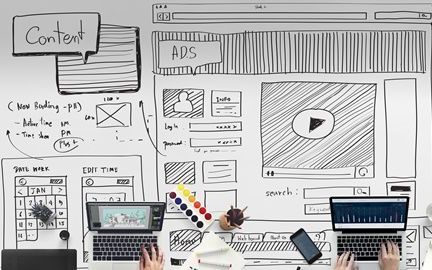 The marriage of design and content in website creation.